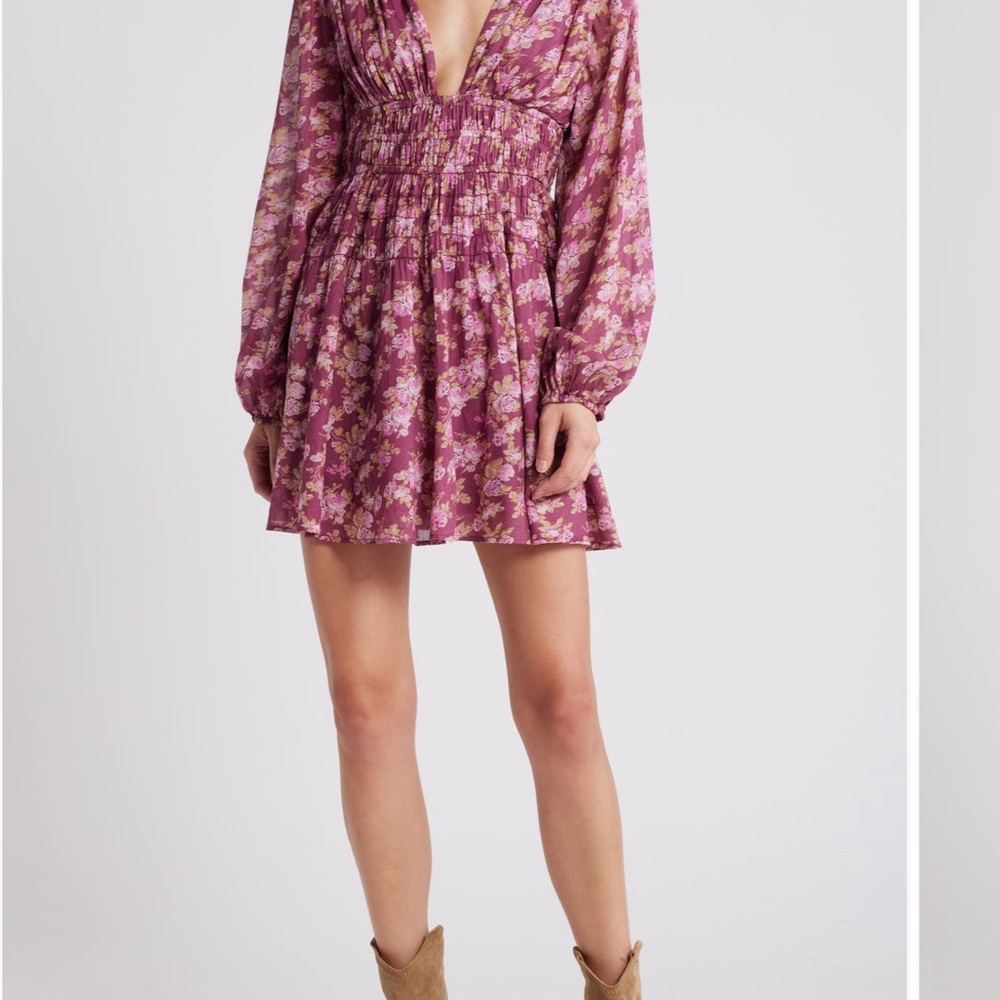 Free People Floral Purple Dress